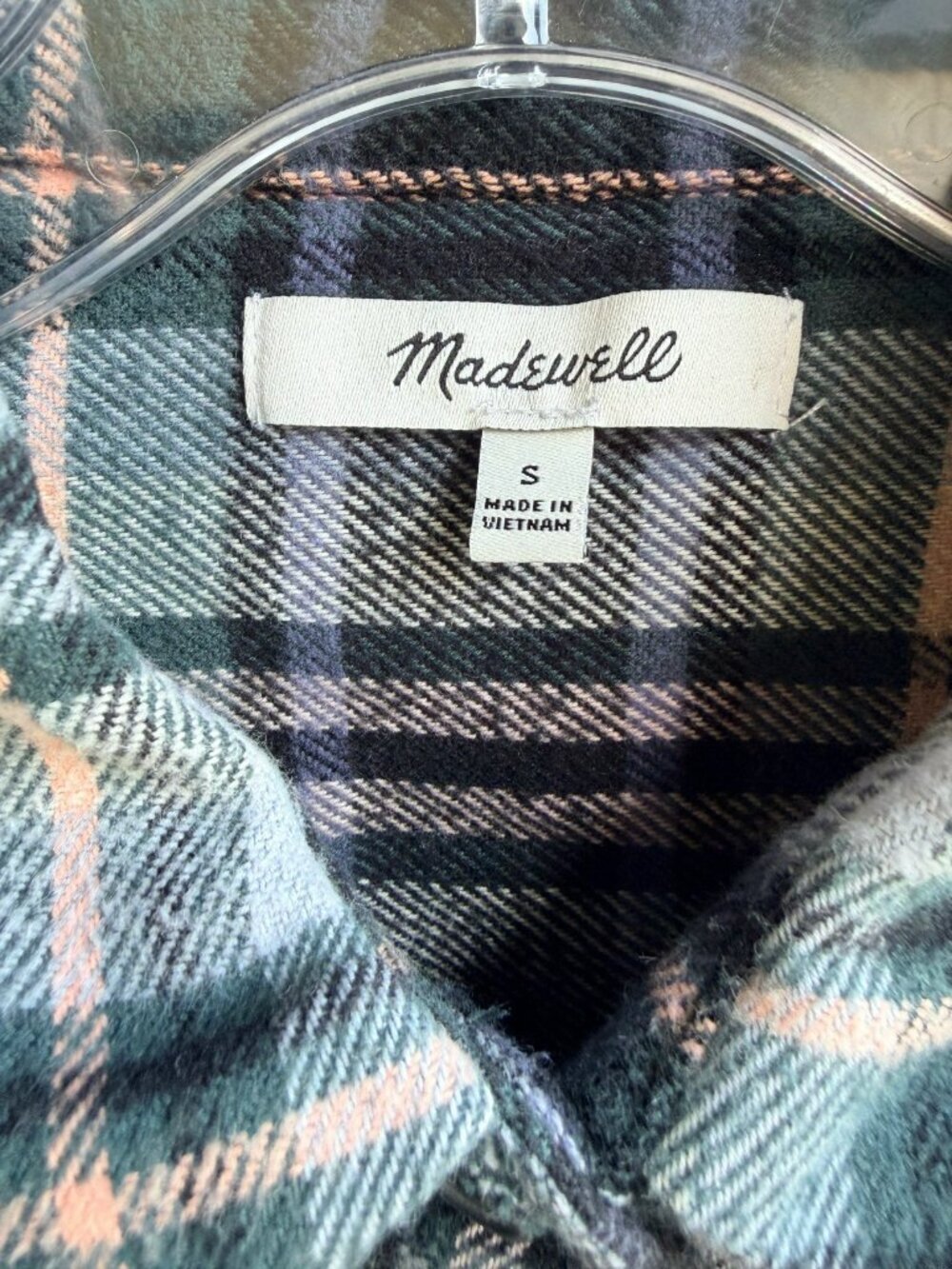Madewell Long Sleeve Button Up Multicolor Plaid Flannel Shirt Women's Size S - Picture 3 of 8